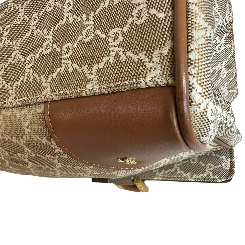 ROBERTA DI CAMERINO Satchel Shoulder Hand Bag Brown Monogram Logo Double Handles - Picture 10 of 15